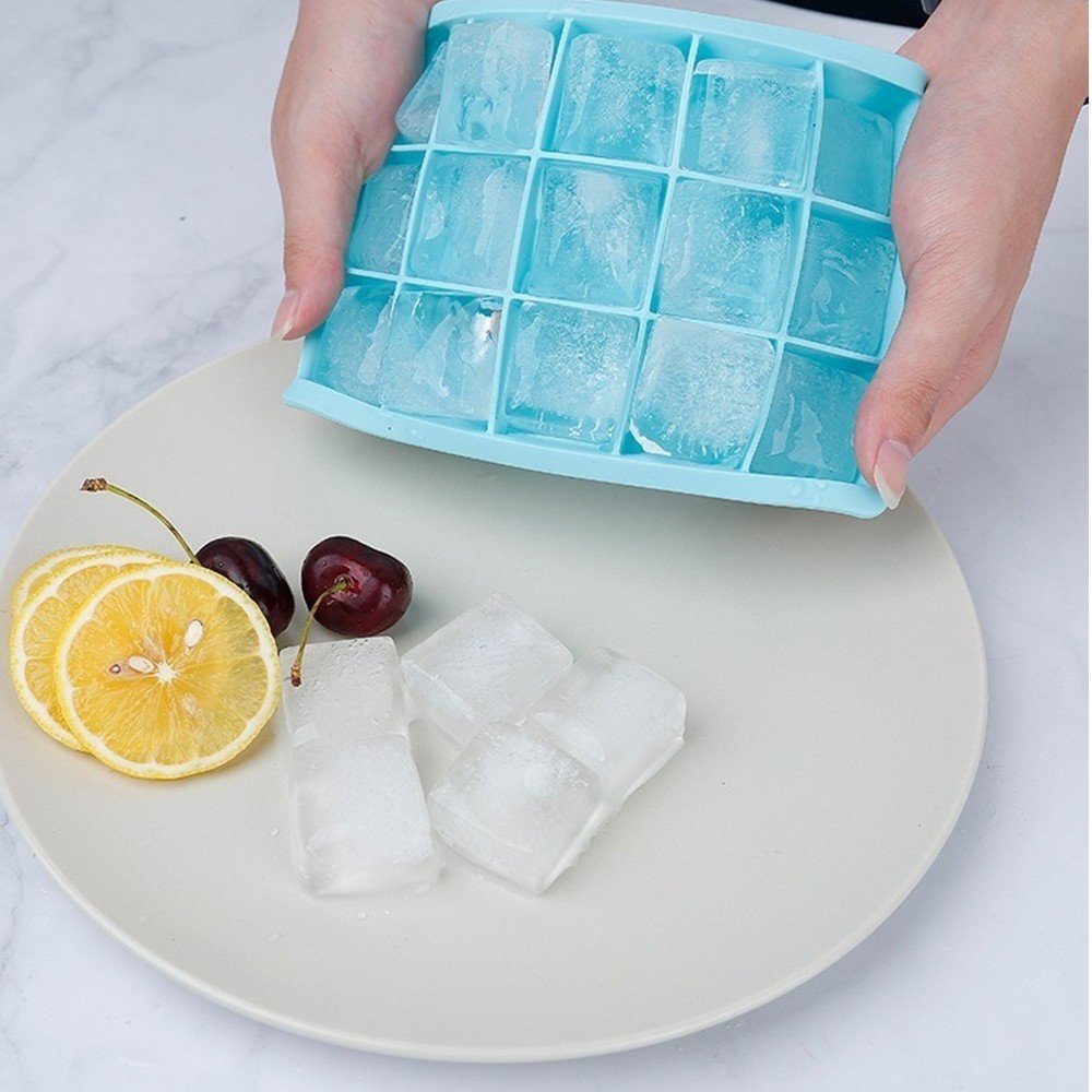 Forma de Gelo Grande Silicone 15 Cubos Papinha e Drink - 4