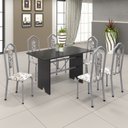 Ver imagem 1 de Conjunto de Mesa 140x75cm Tampo Ardosia com 6 Cadeiras Bianca