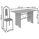Ver imagem 3 de Conjunto de Mesa 140x75cm Tampo Ardósia com 6 Cadeiras Bianca Soma Móveis
