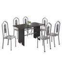 Ver imagem 2 de Conjunto de Mesa 140x75cm Tampo Ardósia com 6 Cadeiras Bianca Soma Móveis