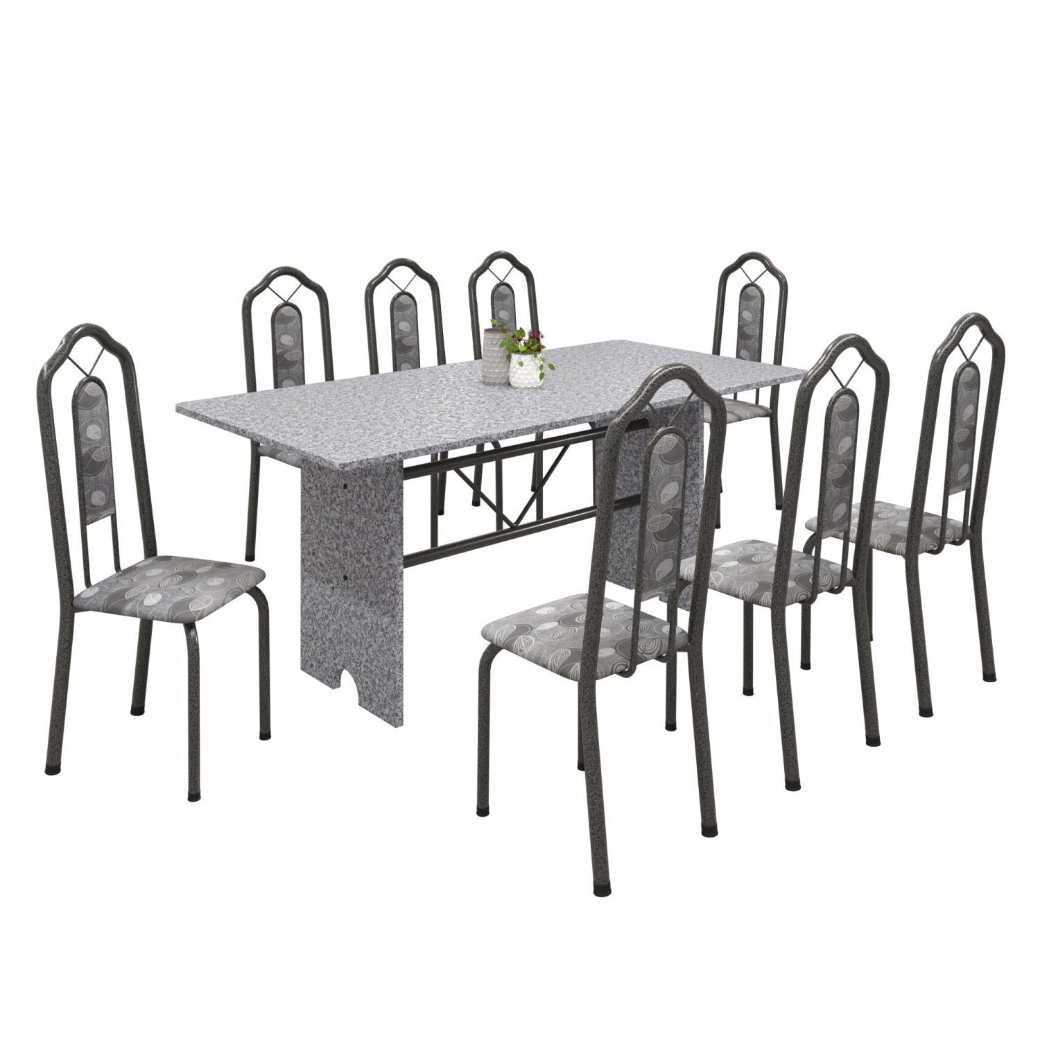 Conjunto de Mesa 180x75cm Tampo Granito com 8 Cadeiras Bianca  - 2