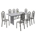 Ver imagem 2 de Conjunto de Mesa 180x75cm Tampo Granito com 8 Cadeiras Bianca Prata/Martelado/Ocre/Paraopeba