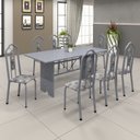 Ver imagem 1 de Conjunto de Mesa 180x75cm Tampo Granito com 8 Cadeiras Bianca Branco/Martelado Pérola/Ocre/Paraopeba