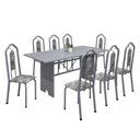 Ver imagem 2 de Conjunto de Mesa 180x75cm Tampo Granito com 8 Cadeiras Bianca Branco/Martelado Pérola/Ocre/Paraopeba