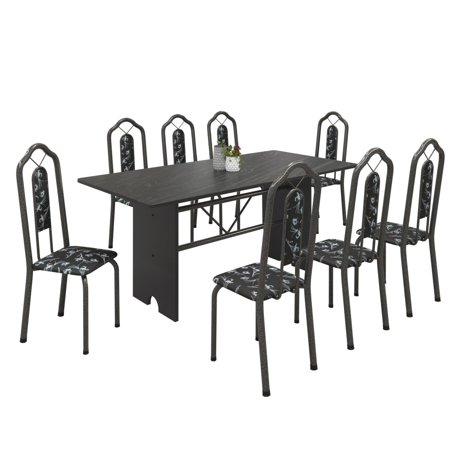 Conjunto de Mesa 180x75cm Tampo Ardósia com 8 Cadeiras Bianca  - 2