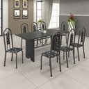 Ver imagem 1 de Conjunto de Mesa 180x75cm Tampo Ardósia com 8 Cadeiras Bianca Soma Móveis