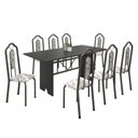 Ver imagem 2 de Conjunto de Mesa 180x75cm Tampo Ardósia com 8 Cadeiras Bianca Soma Móveis