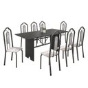 Ver imagem 2 de Conjunto de Mesa 180x75cm Tampo Ardósia com 8 Cadeiras Bianca Soma Móveis
