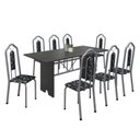 Ver imagem 2 de Conjunto de Mesa 180x75cm Tampo Ardósia com 8 Cadeiras Bianca Soma Móveis