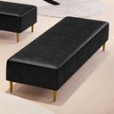 Ver imagem 6 de Puff Decorativo Sala de Estar Bali W01 Pés Palito 210x60cm Couríssimo Preto - Lyam Decor
