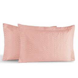 Kit Portas Travesseiros Gold Percal 200 Fios Algodão 50cm X 70cm 2 Peças - Rose - 1