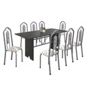 Ver imagem 2 de Conjunto de Mesa 180x75cm Tampo Ardósia com 8 Cadeiras Bianca Soma Móveis