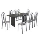 Ver imagem 2 de Conjunto de Mesa 180x75cm Tampo Ardósia com 8 Cadeiras Bianca Branco/Martelado Pérola/Paraopeba