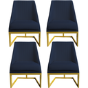 Ver imagem 1 de Kit 04 Cadeiras Para Sala de Jantar Ana Base de Ferro Veludo Azul Marinho D'Classe Decor