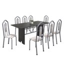 Ver imagem 2 de Conjunto de Mesa 180x75cm Tampo Ardósia com 8 Cadeiras Bianca 