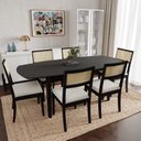 Ver imagem 1 de Conjunto Mesa de Jantar Tampo MDF 2,0m e 6 Cadeiras Tiê CabeCasa MadeiraOriginals Preto