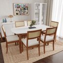 Ver imagem 1 de Conjunto Mesa de Jantar Tampo MDF 1,60m e 6 Cadeiras Tiê CabeCasa MadeiraOriginals Marrom