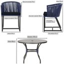 Ver imagem 2 de Mesa com 4 Cadeiras e Noronha Estofado 12 Trama Original Azul