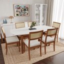 Ver imagem 1 de Conjunto Mesa de Jantar Tampo MDF 1,80m e 6 Cadeiras Tiê CabeCasa MadeiraOriginals Marrom