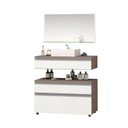 Ver imagem 2 de Gabinete para Banheiro com Cuba e Espelheira 80cm Safira Marrom/Branco