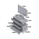 Ver imagem 3 de Gabinete para Banheiro com Cuba e Espelheira 80cm Safira Marrom/Branco