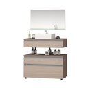Ver imagem 2 de Gabinete para Banheiro com Cuba e Espelheira 80cm Safira Marrom/Ciliégio
