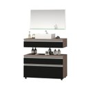 Ver imagem 2 de Gabinete para Banheiro com Cuba e Espelheira 60cm Safira Marrom/Preto