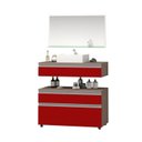 Ver imagem 2 de Gabinete para Banheiro com Cuba e Espelheira 60cm Safira Marrom/Vinho