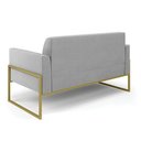 Ver imagem 5 de Sofá Namoradeira Base Industrial Alta Dourado Marisa Suede Cinza D03 - D’Rossi