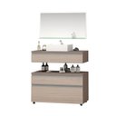 Ver imagem 2 de Gabinete para Banheiro com Cuba e Espelheira 60cm Safira Marrom/Ciliégio