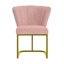 Ver imagem 5 de Cadeira Jantar Flor Mesa Cozinha Reforçada Base Metal Dourada Cor:rosa