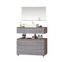 Ver imagem 2 de Gabinete para Banheiro com Cuba e Espelheira 60cm Safira Marrom/Rovere