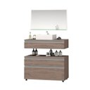 Ver imagem 2 de Gabinete para Banheiro com Cuba e Espelheira 60cm Safira Marrom/Rústico