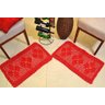 Par de Tapetes em Crochê Retangular Duo - Vermelho Arte & Tear - 1