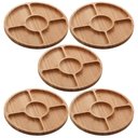 Ver imagem 1 de Kit 5 Petisqueiras de Bambu Redonda 5 Divisórias 25cm Lyor Round Aperitivos Tábua Servir Petiscos