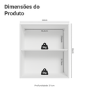 Ver imagem 3 de Armário Aéreo para Quarto 60 Cm 1 Porta Branco Neo Madesa