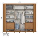 Ver imagem 7 de Guarda Roupa Casal Mozzate 2 Portas Deslizantes Flex Cinamomo/Off White com Espelho - Móveis Henn