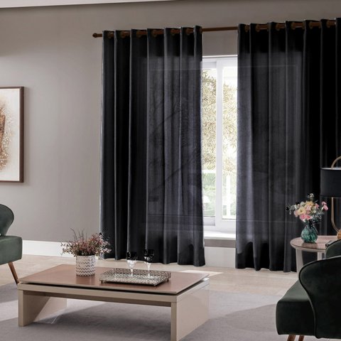 Cortina para Sala Quarto Roma 300x220 Admirare Cor Preta