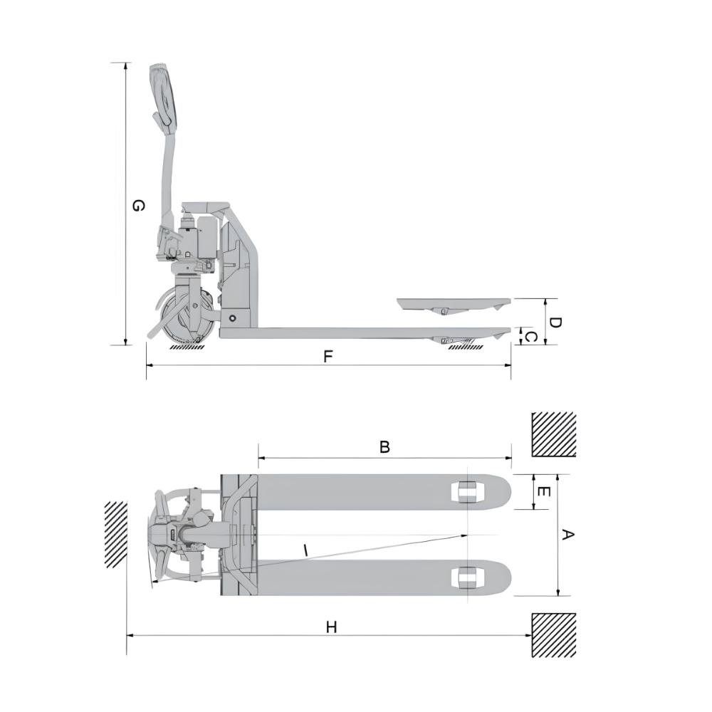 Paleteira Carro Hidráulico Elétrica 1500kg 550x1150 Mm Econômico Bat. Lithium 220v Tpe1500e - 4