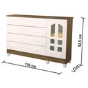 Ver imagem 6 de Quarto de Bebê Gran Selena Berço 3 em 1 Lila Cômoda com Porta Branco Amadeirado Carolina Baby