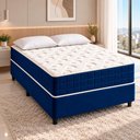 Ver imagem 1 de Colchão King Molas Ensacadas Ibiza + Base 193x203x61 Bom Pastor Azul
