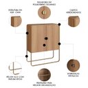 Ver imagem 3 de Balcão de Cozinha 90cm com 2 Portas Mario Hanover/dourado A10 - Mpozenato