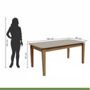 Ver imagem 4 de Conjunto Sala de Jantar Mesa 180x90cm Tampo MDF/Vidro com 6 Cadeiras Astrid Móveis Lopas
