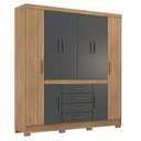 Ver imagem 2 de Guarda Roupa Casal New Realce Ele/ela 201cm - Amêndola Touch/grafito