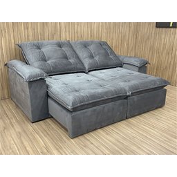 Sofá Retrátil Reclinável 2,30 m Cinza 330 Boa Vista - 3 Sofá Retrátil Reclinável 2,30 m Cinza 330 Boa Vista - 3