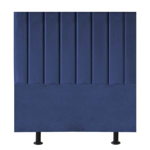 Cabeceira de Cama Solteiro Box Estofada 100 Cm Karla Suede:azul Marinho