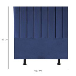 Cabeceira de Cama Solteiro Box Estofada 100 Cm Karla Suede:azul Marinho - 3