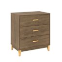 Ver imagem 1 de Cômoda Pequena para Quarto 70 X 78 X 45 Cm 3 Gavetas Pés Madeira Mdp Freijó - Clicklar