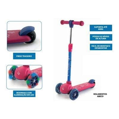 Kit 2 Patinete Azul + Rosa com Led 3 Rodas - Zippy Toys 7315 - 5