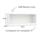 Ver imagem 4 de Kit 2 Nichos de Parede Organizadores Branco Infantil 50cm Quarto Sala